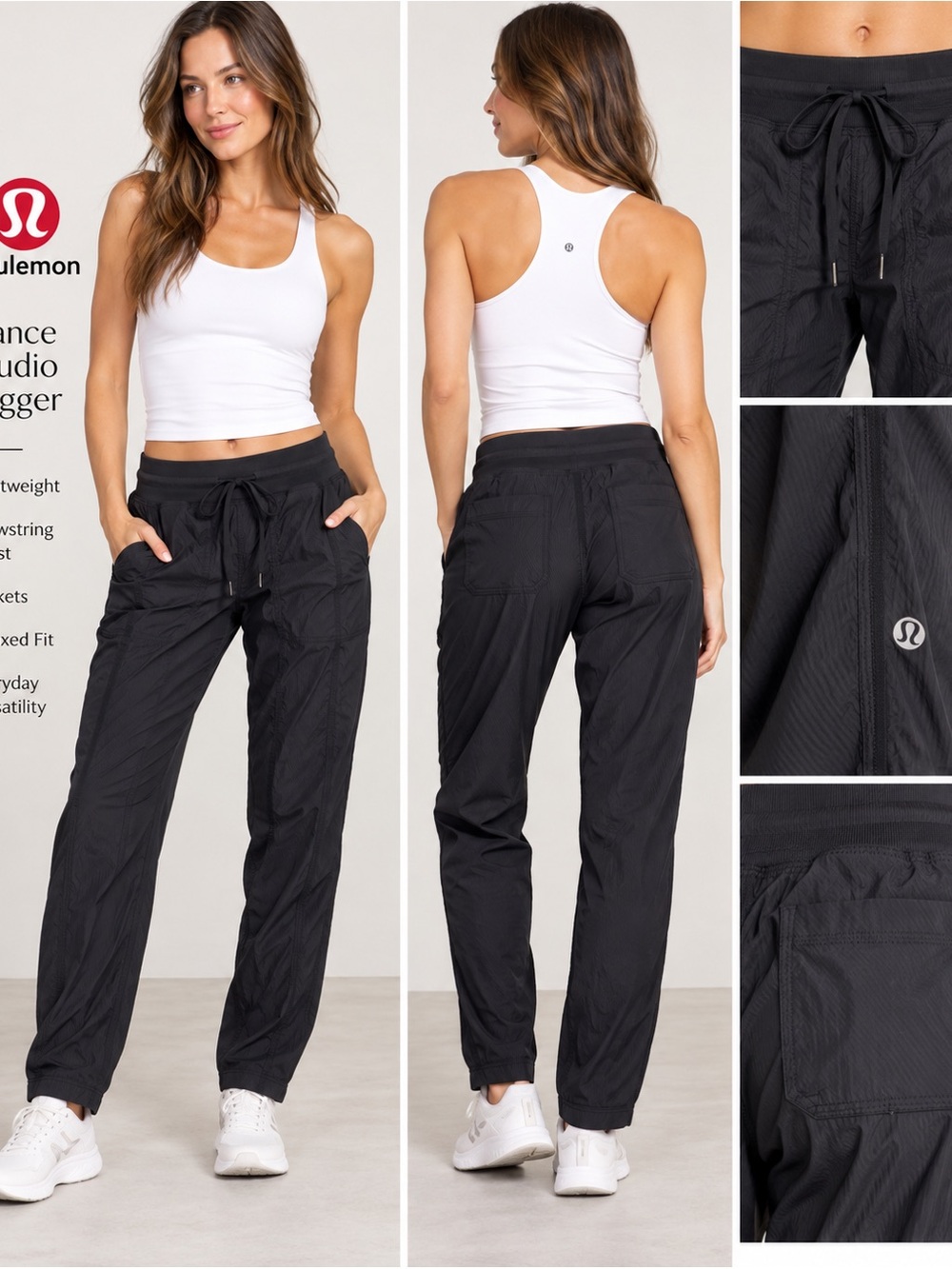Lululemon Dance Studio Pant Black Size 4 Lightweight Ruched Jogger